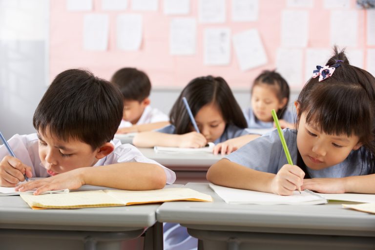 Chinese children in a classroom