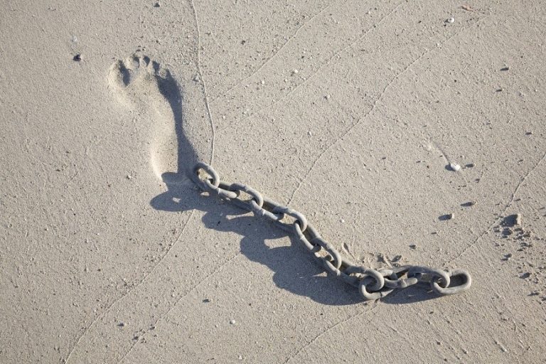 footprint and chain
