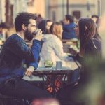 couple at a coffee shop in Sweden