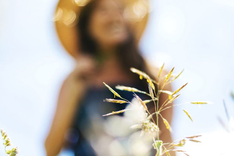 woman outside in the sun