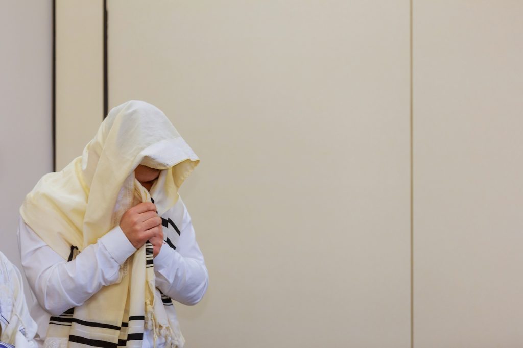 Jewish man in prayer