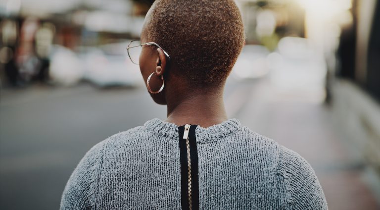 African-American woman wearing earring