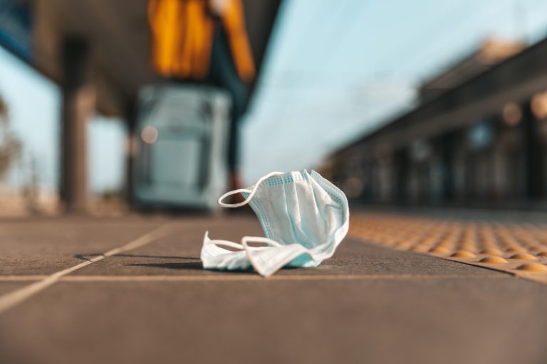 mask on ground